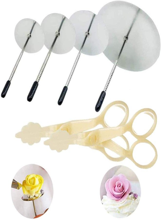 Cangfort Cake Flower Nail Lifters Set Stainless Steel Baking Tools for Icing Flowers Decoration (White) - Image 1
